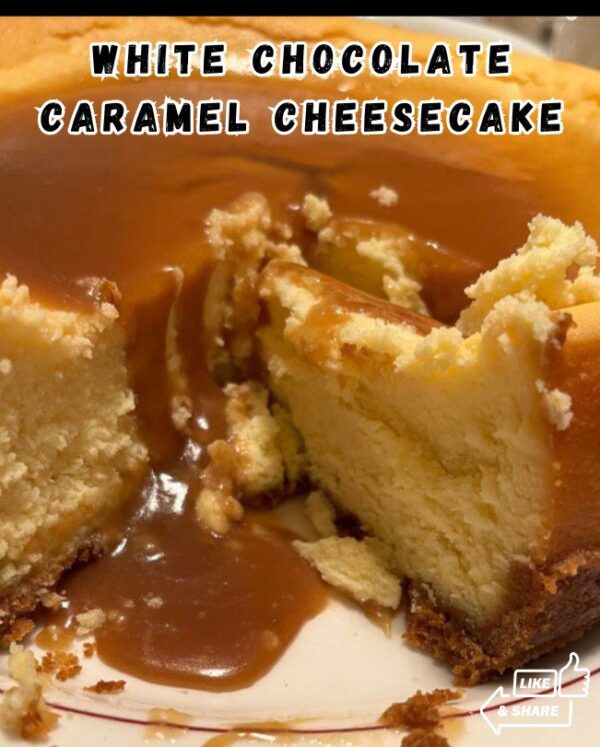 White Chocolate Cheesecake with Caramel Glaze Recipe