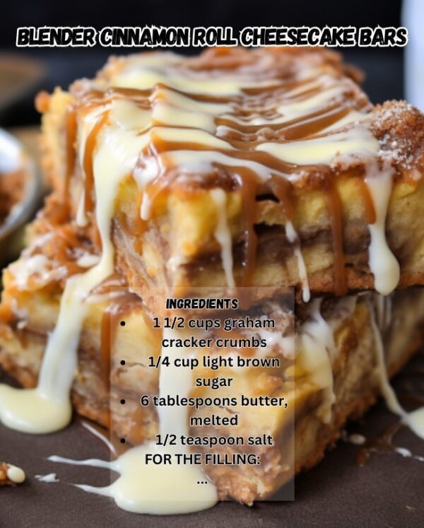 Blender Cinnamon Roll Cheesecake Bars Recipe