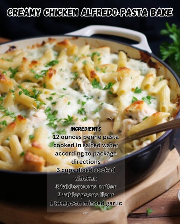 Baked Chicken Alfredo Pasta