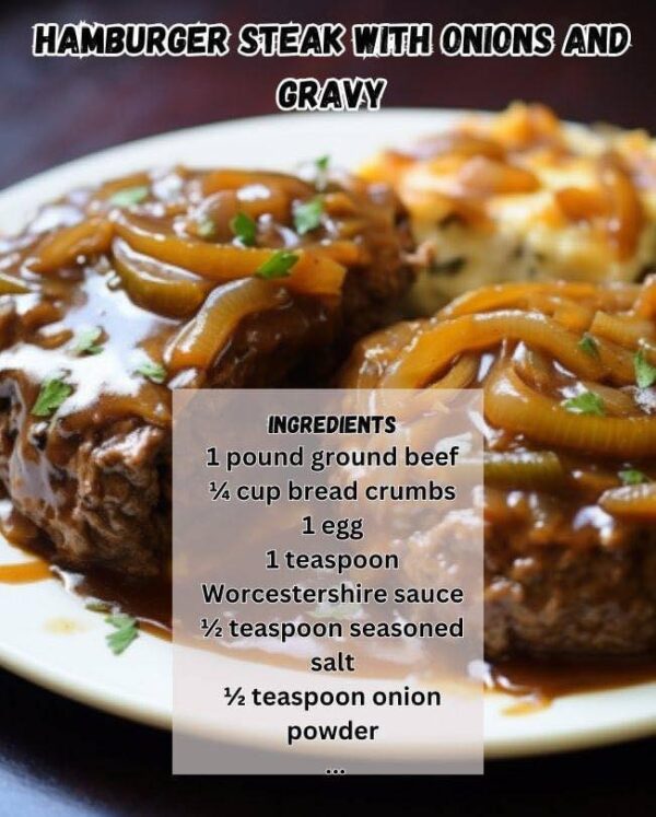 Hamburger Steak with Onions and Gravy Recipe