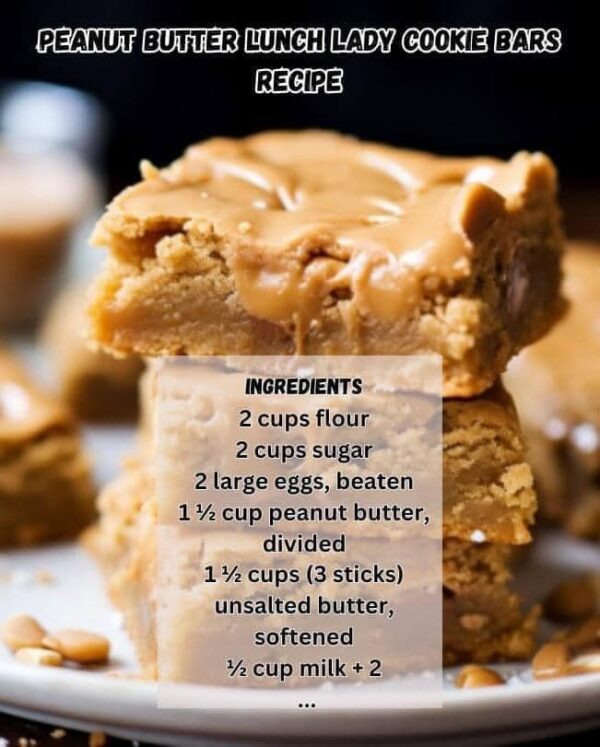 Peanut Butter Lunch Lady Cookie Bars Recipe