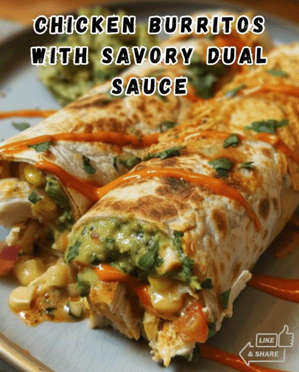 Chicken Burritos with Savory Dual Sauce