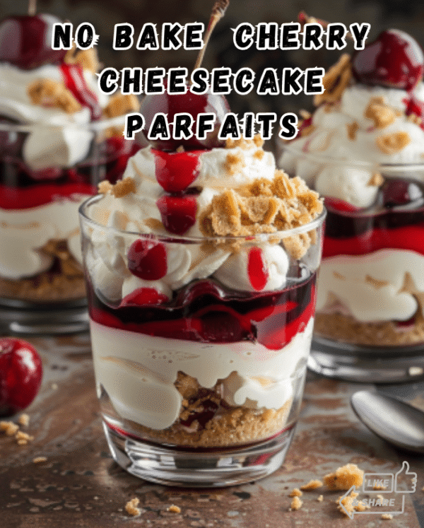 No Bake Cherry Cheesecake Parfaits 