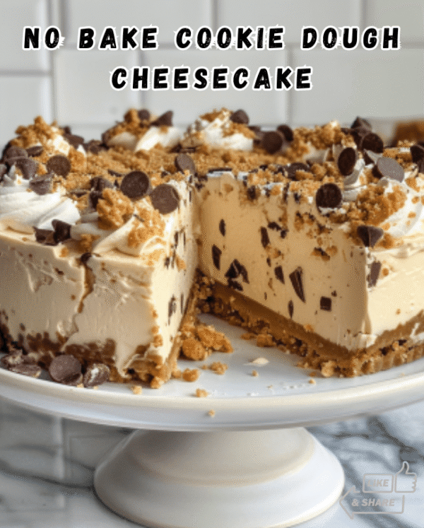 No-Bake Cookie Dough Cheesecake Recipe