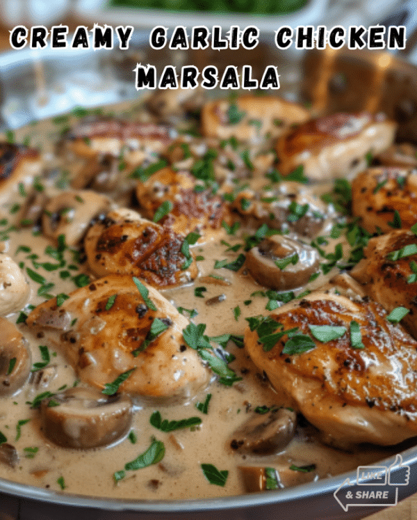 Garlic Chicken Marsala with Creamy Sauce
