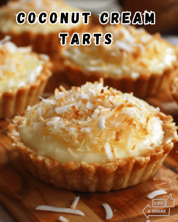 Coconut Cream Tarts with Shortbread Crust