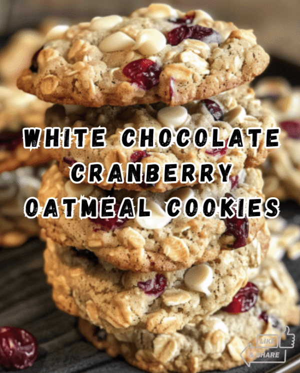 White Chocolate Cranberry Oatmeal Cookies