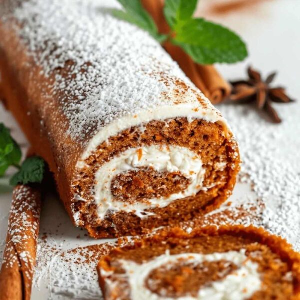 Carrot Cake Roll with Cream Cheese Filling