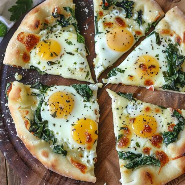 Eggs Florentine Breakfast Pizza