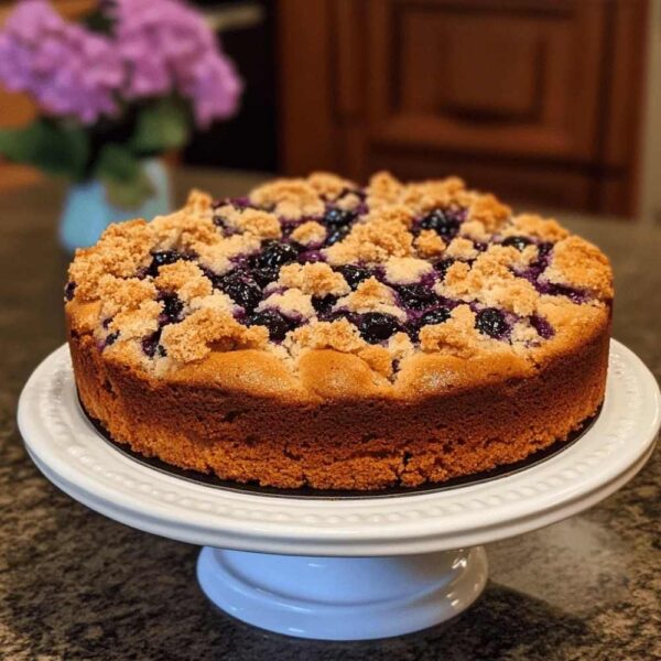 Blueberry Sour Cream Coffee Cake with Brown Sugar Crumble
