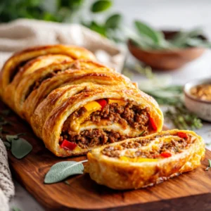 Cheesy Beef Garbage Bread