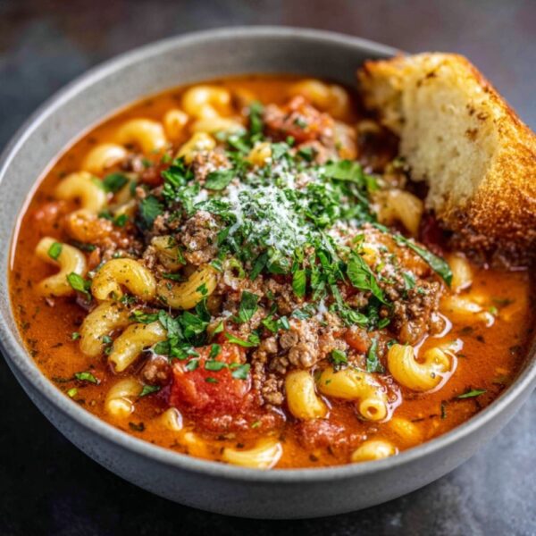Hearty Beef and Macaroni Soup