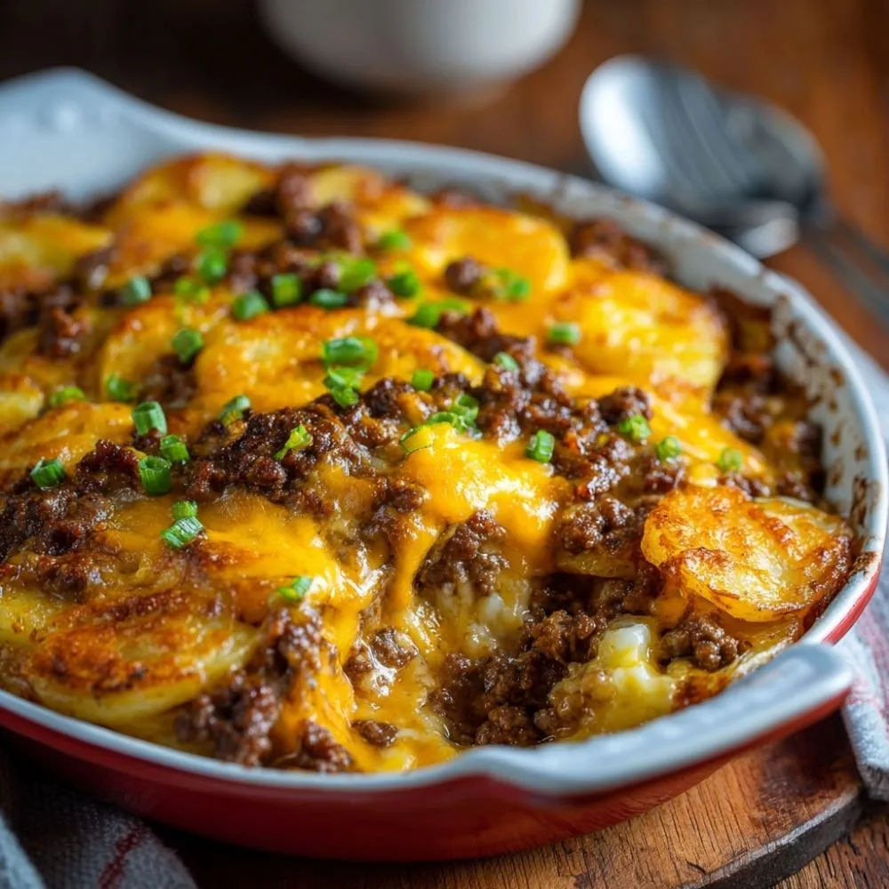 cheesy hamburger potato casserole